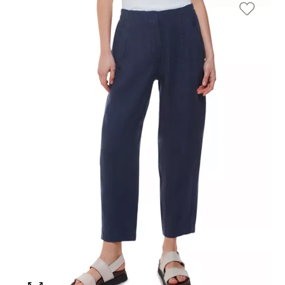 Whistles Navy Blue Linen Pants